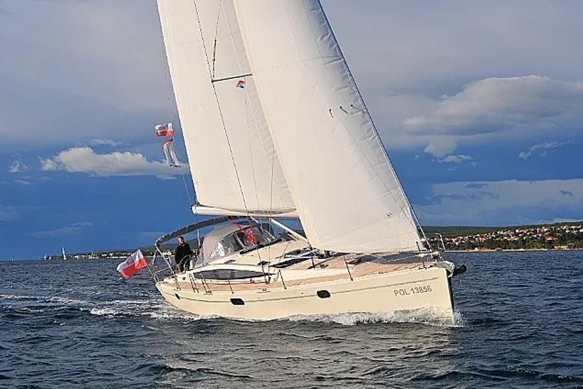 Exterior view of Team Adventure, a Delphia Yachts Delphia 47 sailboat at Općina Rogoznica, Croatia