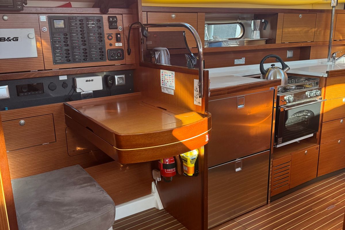 Galley of Team Adventure, a Delphia Yachts Delphia 47 sailboat at Općina Rogoznica, Croatia