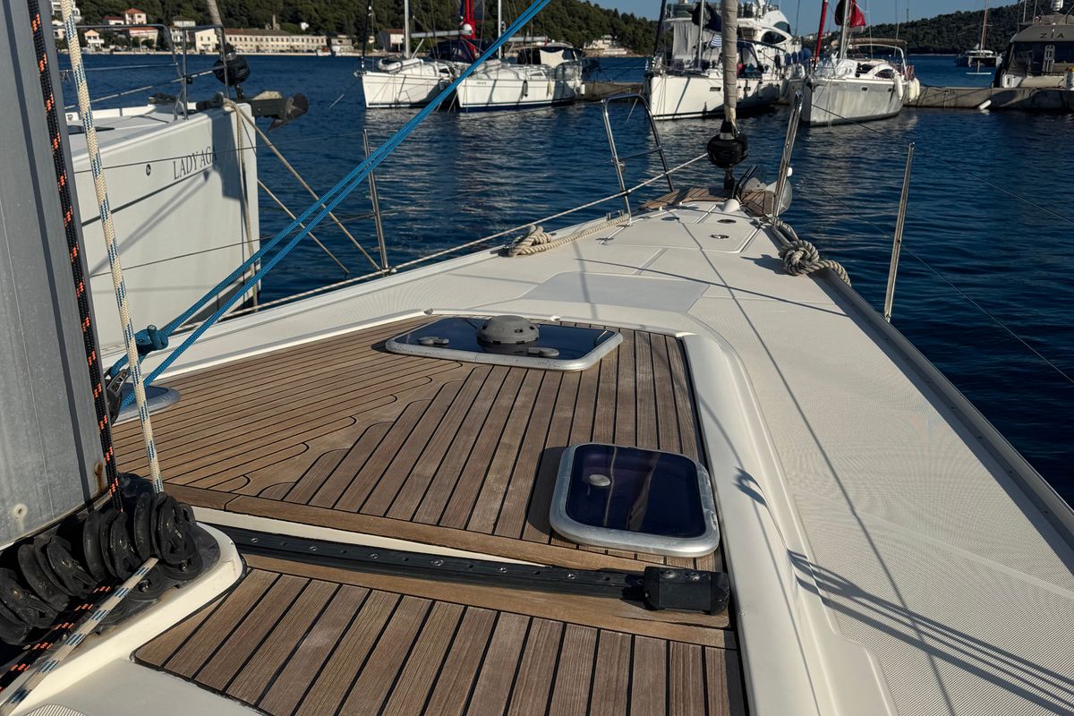 Deck of Team Adventure, a Delphia Yachts Delphia 47 sailboat at Općina Rogoznica, Croatia