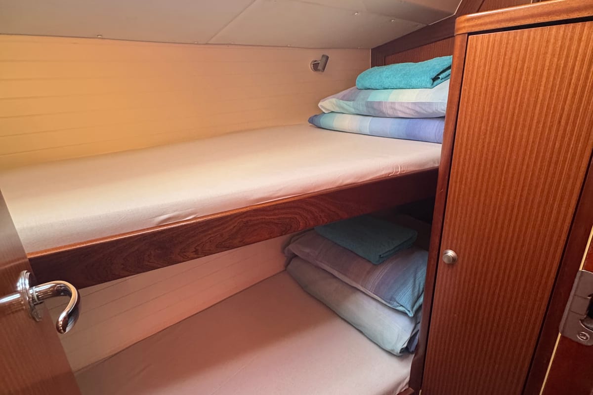 Cabin on Team Adventure, a Delphia Yachts Delphia 47 sailboat at Općina Rogoznica, Croatia