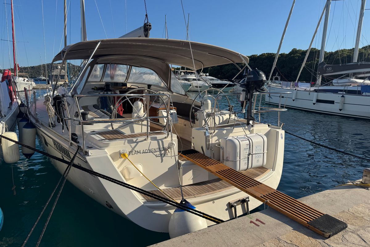 Exterior view of Team Adventure, a Delphia Yachts Delphia 47 sailboat at Općina Rogoznica, Croatia