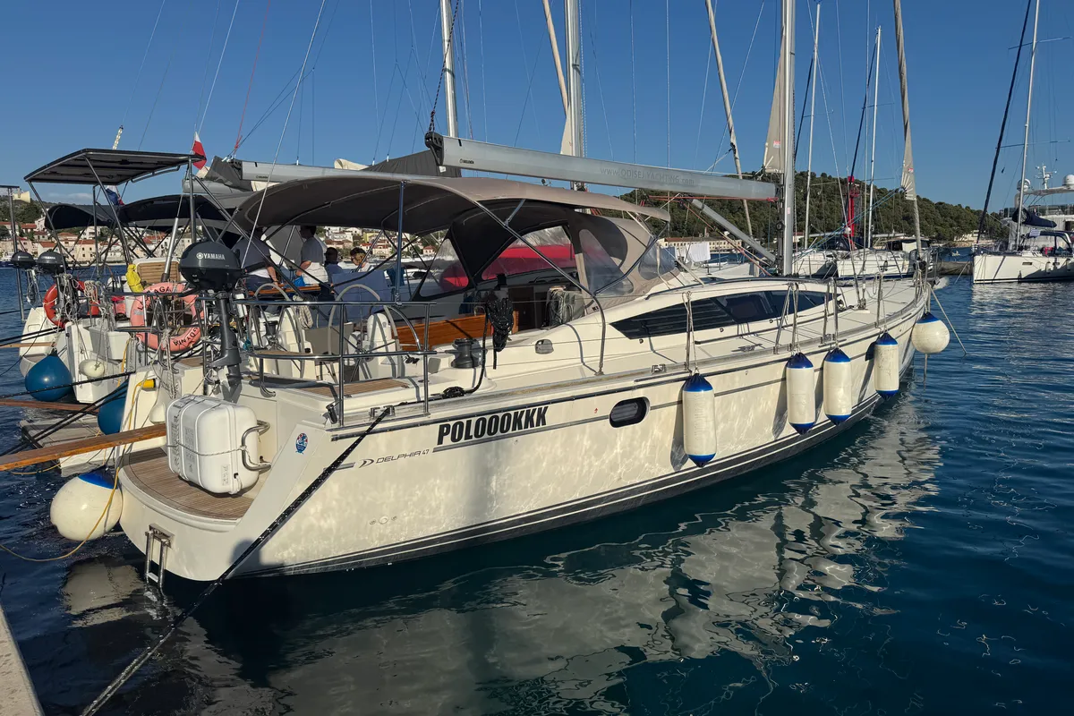 Exterior view of Team Adventure, a Delphia Yachts Delphia 47 sailboat at Općina Rogoznica, Croatia