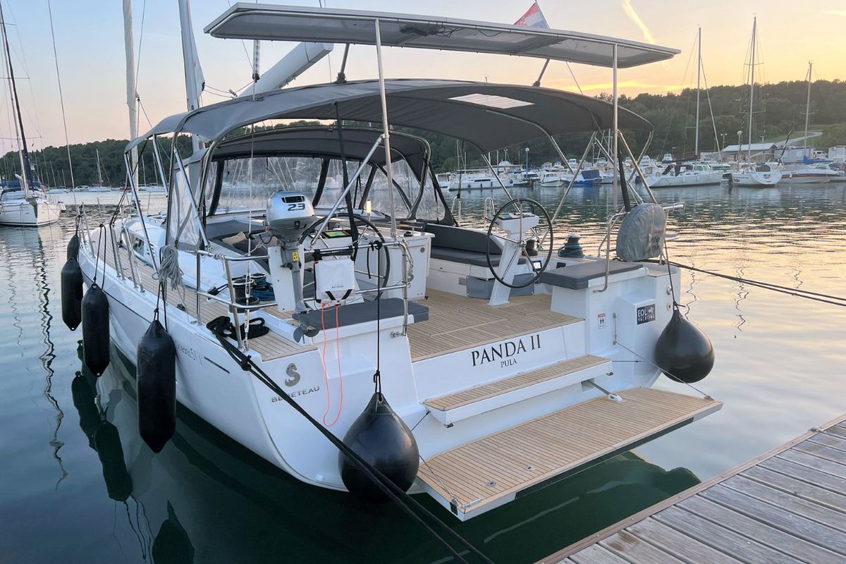 Exterior view of Panda II, a Beneteau Oceanis 51.1 sailboat at Grad Pula, Croatia