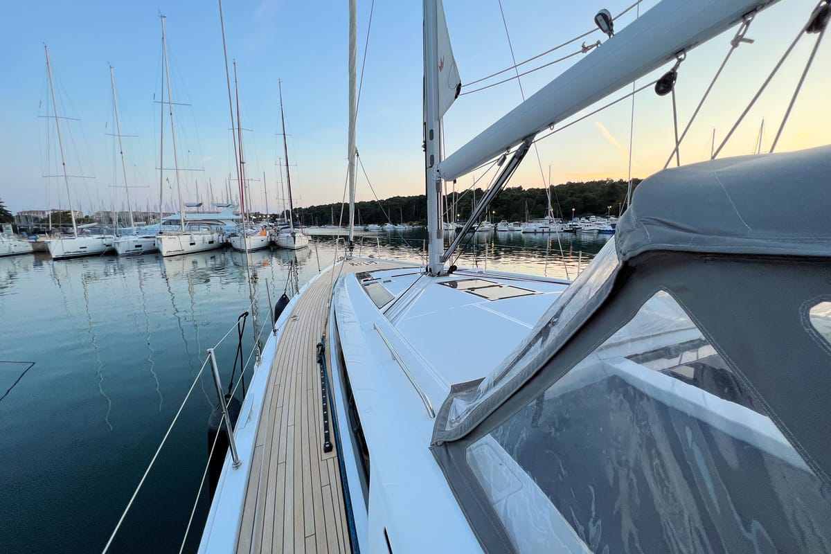 Cockpit of Panda II, a Beneteau Oceanis 51.1 sailboat at Grad Pula, Croatia