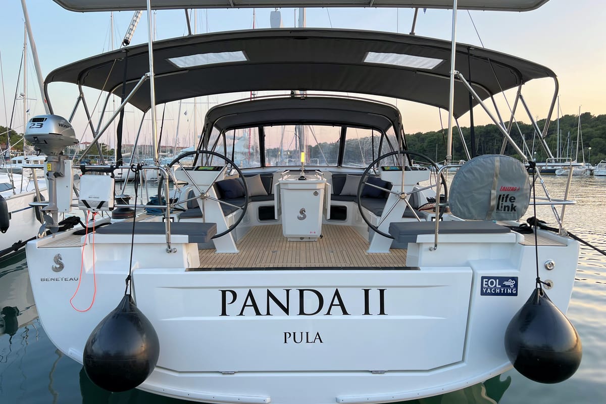 Exterior view of Panda II, a Beneteau Oceanis 51.1 sailboat at Grad Pula, Croatia