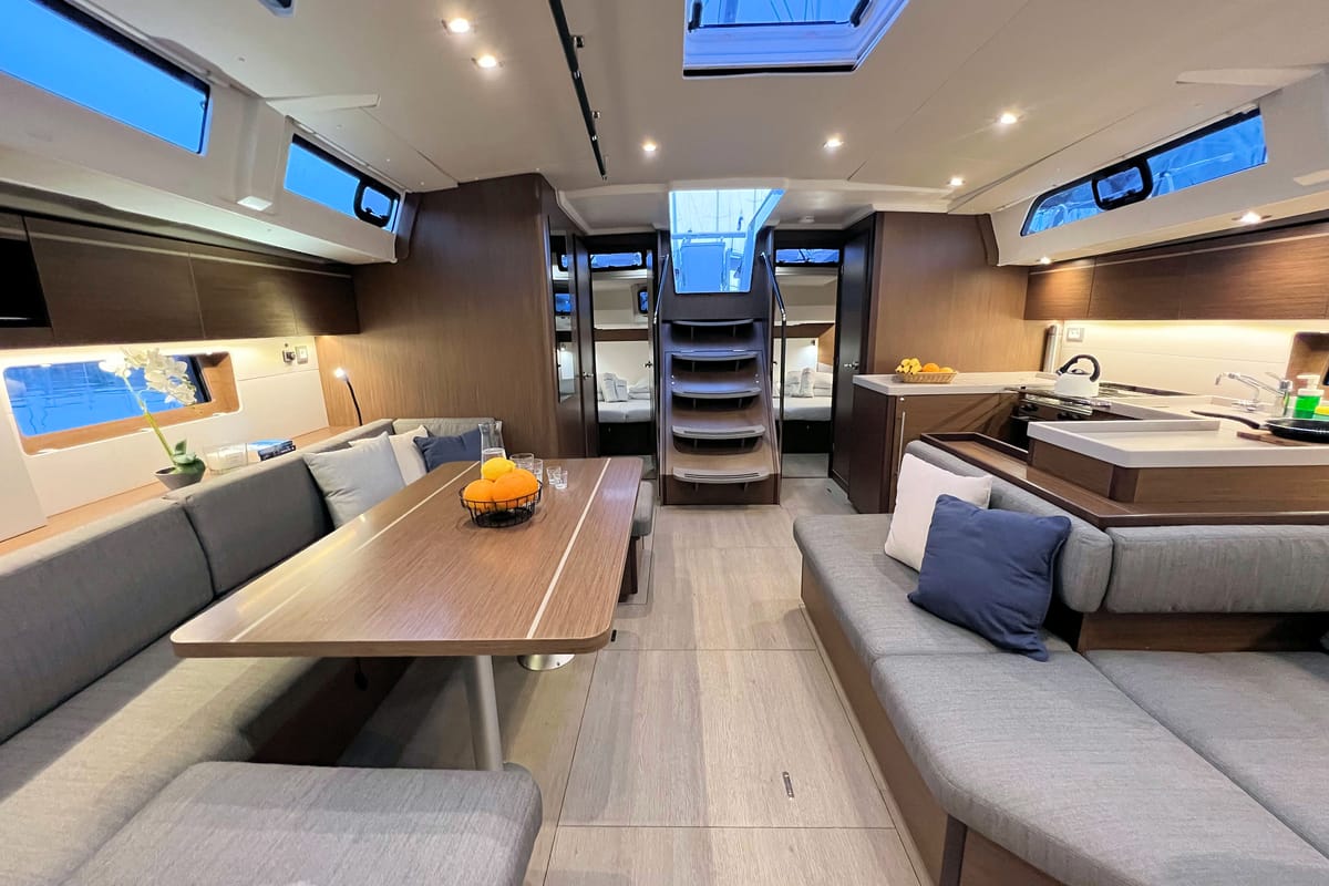 Salon of Panda II, a Beneteau Oceanis 51.1 sailboat at Grad Pula, Croatia