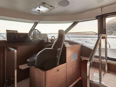 Cockpit of Lady Francy, a Prestige M48 catamaran at Torre Annunziata, Italy