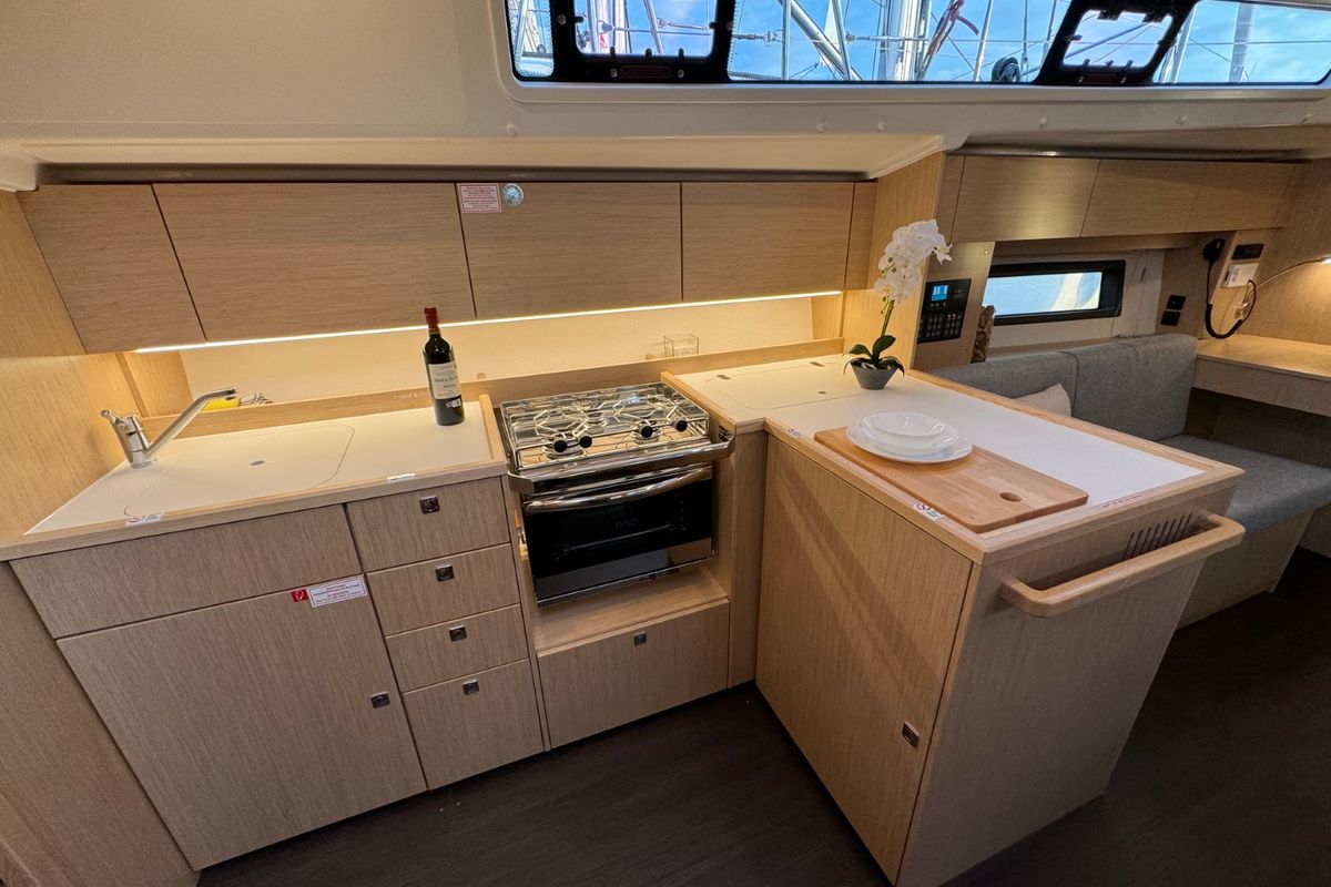 Galley of Ivana, a Bavaria C42 sailboat at Grad Pula, Croatia