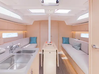 Salon of Sunsail 37.3 Premium Plus, a Dufour 37 sailboat at Dubrovnik, Croatia