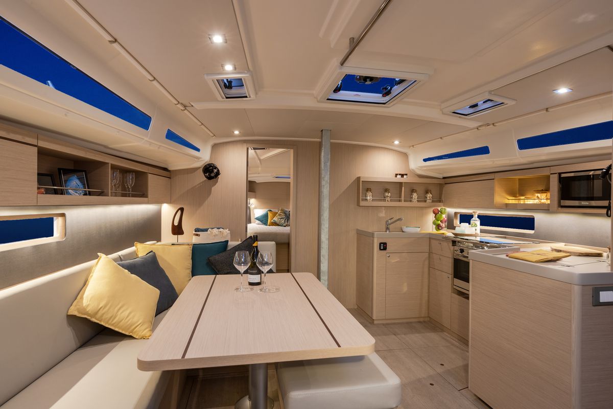 Salon of Sunsail 42 Classic, a Beneteau Oceanis 40.1 sailboat at Općina Marina, Croatia