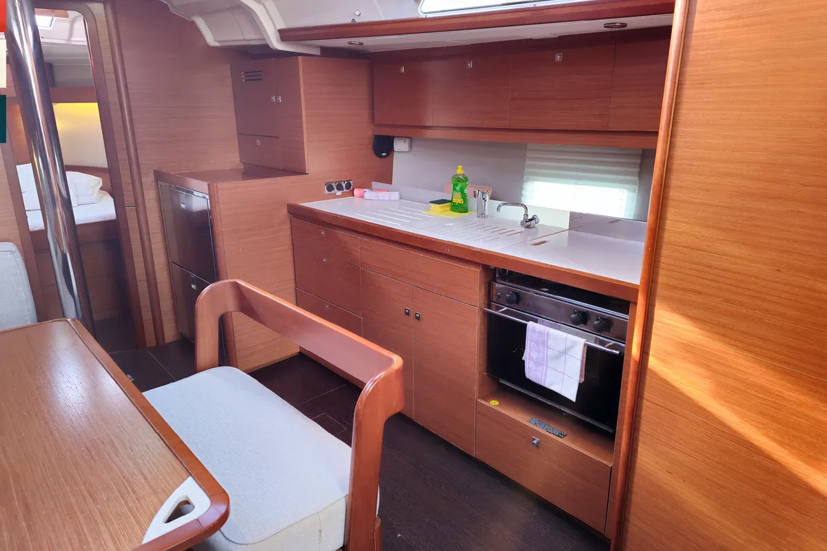 Galley of Lento, a Dufour 430 GL sailboat at Grad Kaštela, Croatia