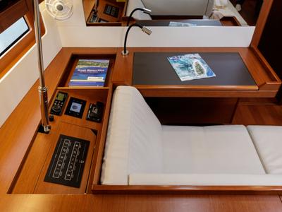 Salon of Viennastar, a Beneteau Oceanis 51.1 sailboat at Athens, Greece