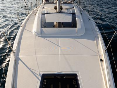 Deck of Viennastar, a Beneteau Oceanis 51.1 sailboat at Athens, Greece