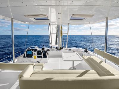 Cockpit of Grand Azure, a Bali 4.6 catamaran at Pirovac, Croatia