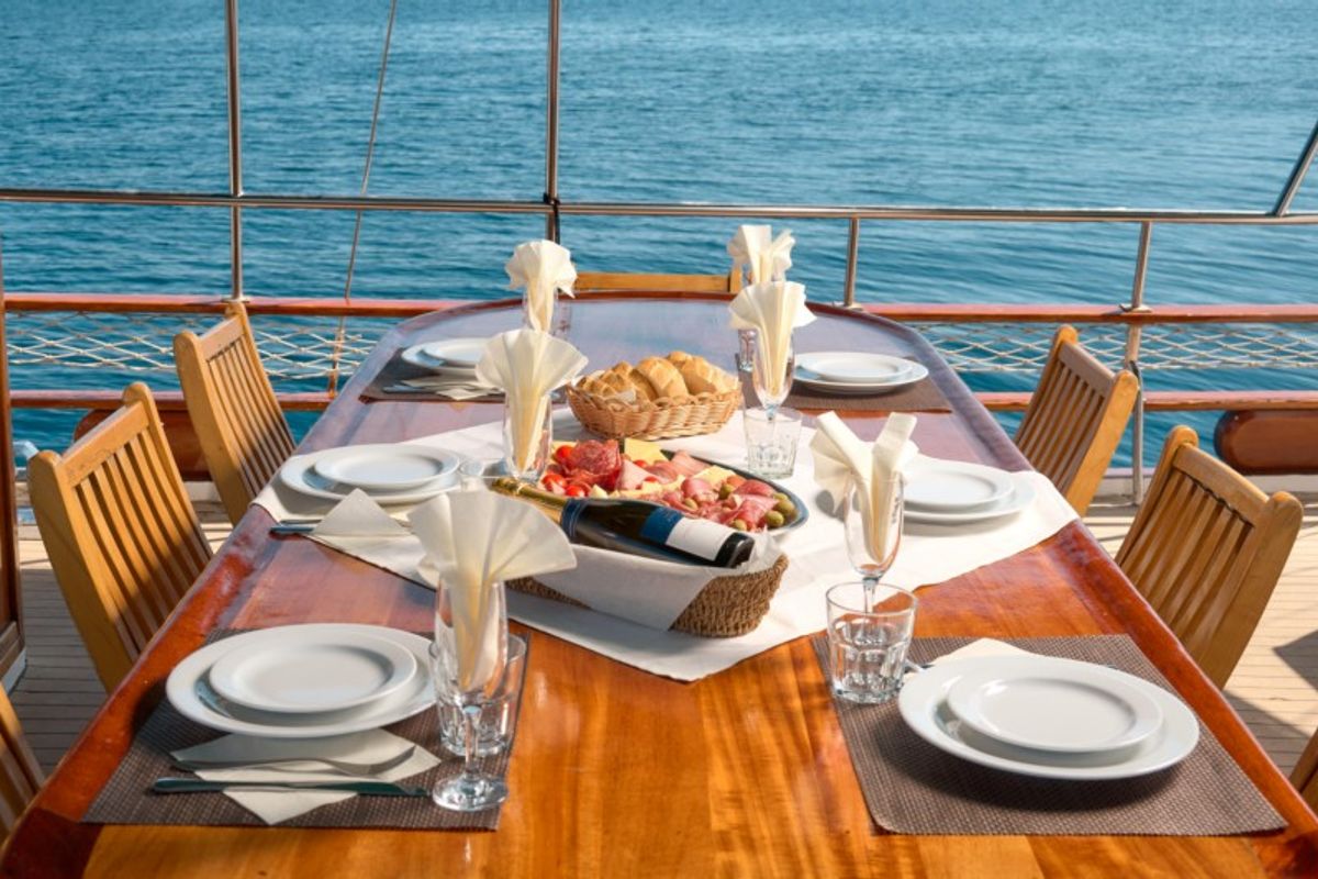Deck of AGORA, a Custom Made Agora yacht at Jesenice, Croatia