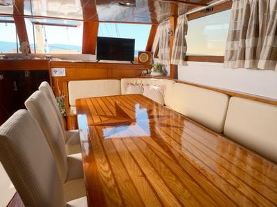Salon of AGORA, a Custom Made Agora yacht at Jesenice, Croatia