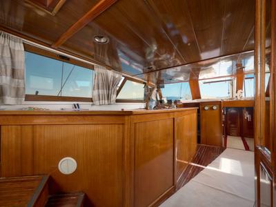 Cockpit of AGORA, a Custom Made Agora yacht at Jesenice, Croatia