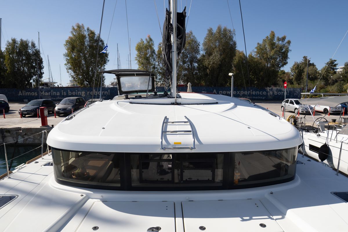 Salon of Serendipity, a Lagoon 40 catamaran at Athens, Greece