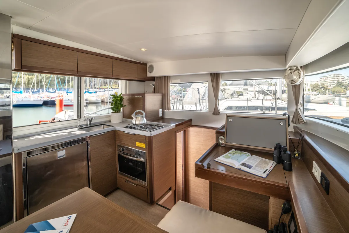 Galley of Serendipity, a Lagoon 40 catamaran at Athens, Greece