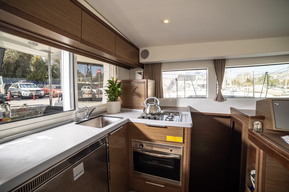 Galley of Serendipity, a Lagoon 40 catamaran at Athens, Greece