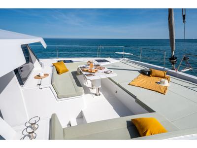 Deck of Miss Margot , a Bali 4.6 catamaran at Saint-Mandrier-sur-Mer, France