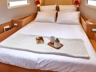 Cabin on Sirius II, a Jeanneau Sun Odyssey 410 sailboat at Marmaris, Turkey