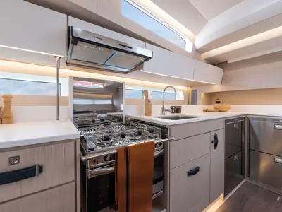 Galley of Casbah IV, a Jeanneau 55 sailboat at Road Town, British Virgin Islands