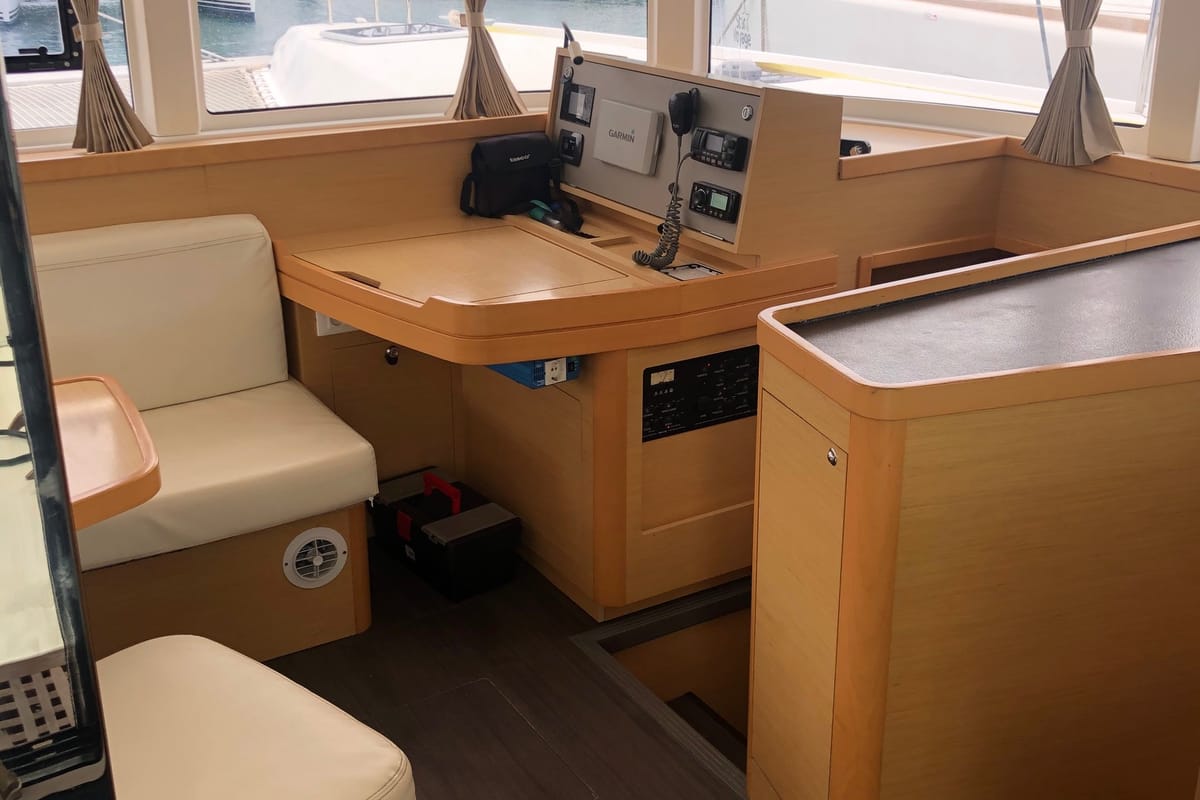 Cockpit of PUMA III, a Lagoon 42 catamaran at Alameda, United States