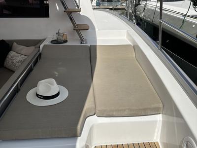 Deck of YaMas, a Aventura Catamarans Aventura 37 catamaran at Municipal Unit of Lefkada, Greece
