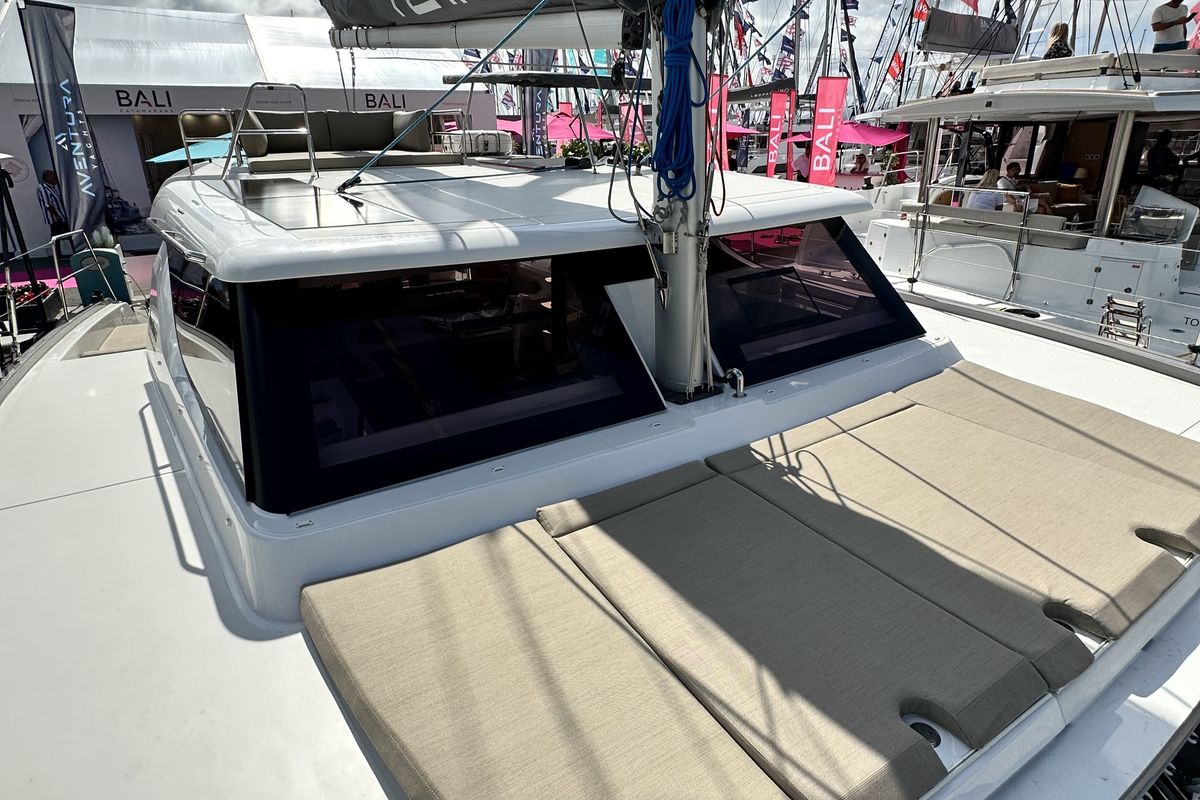 Deck of YaMas, a Aventura Catamarans Aventura 37 catamaran at Municipal Unit of Lefkada, Greece