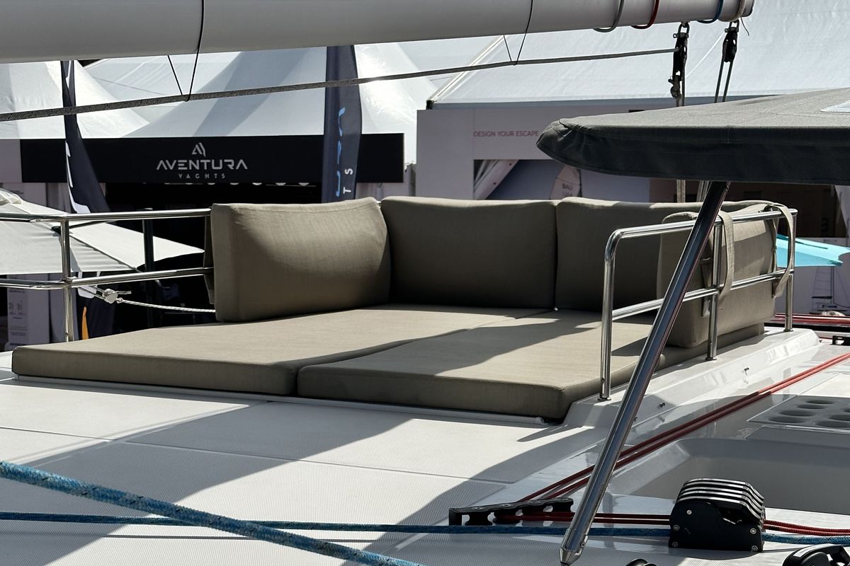Deck of YaMas, a Aventura Catamarans Aventura 37 catamaran at Municipal Unit of Lefkada, Greece