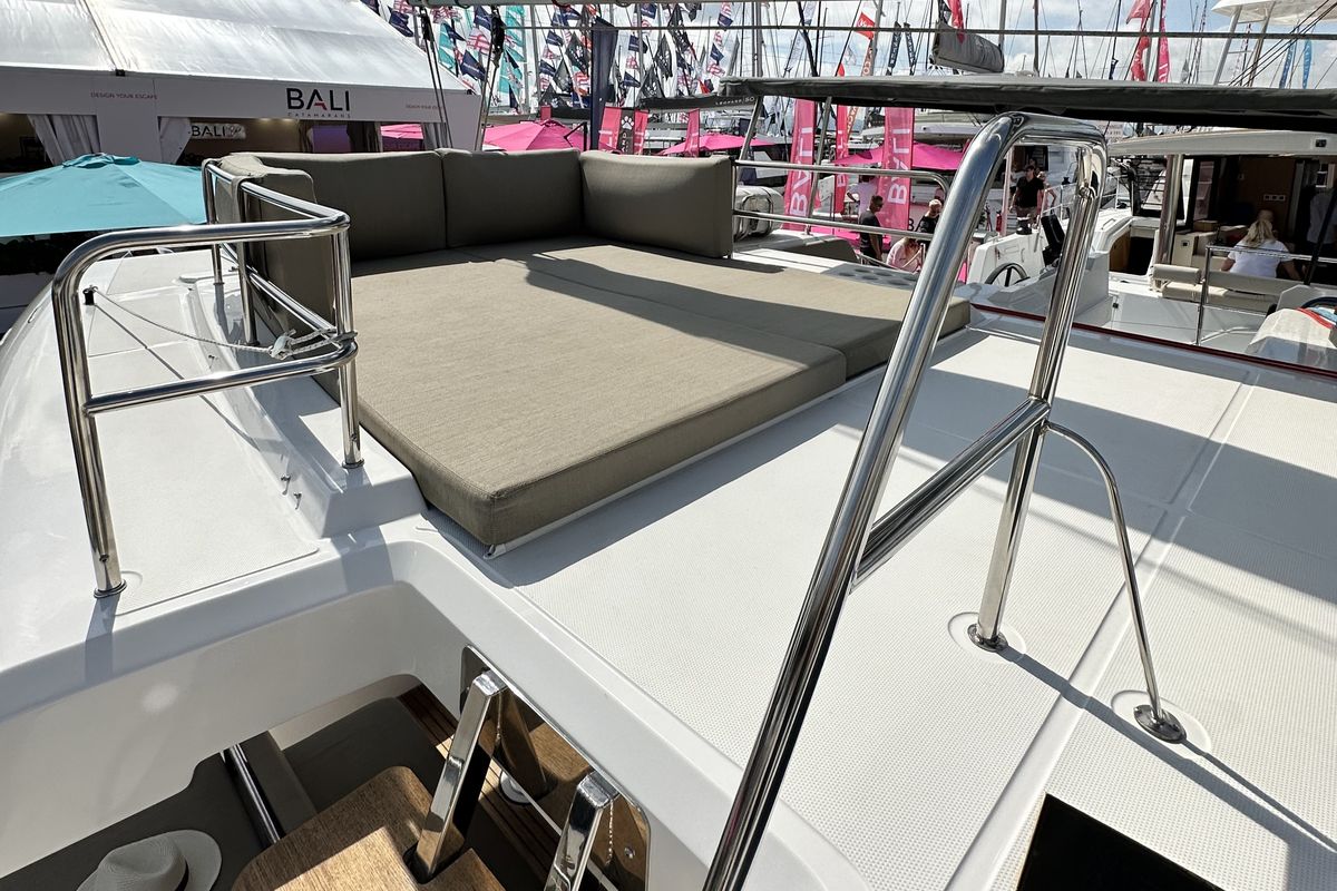Deck of YaMas, a Aventura Catamarans Aventura 37 catamaran at Municipal Unit of Lefkada, Greece