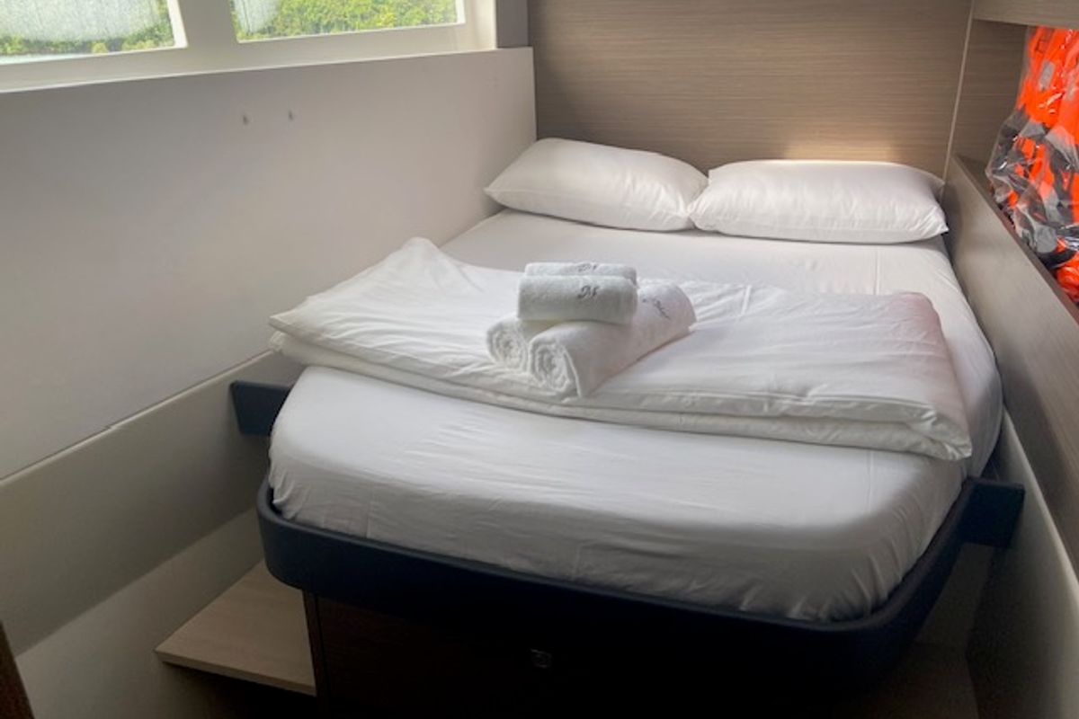 Cabin on Ms. Chief, a Leopard 50 catamaran at Pa Khlok, Thailand