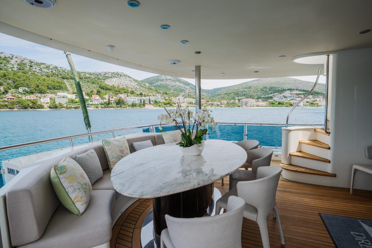Deck of Dream, a Cyrus Yachts Cyrus 34 yacht at Grad Šibenik, Croatia