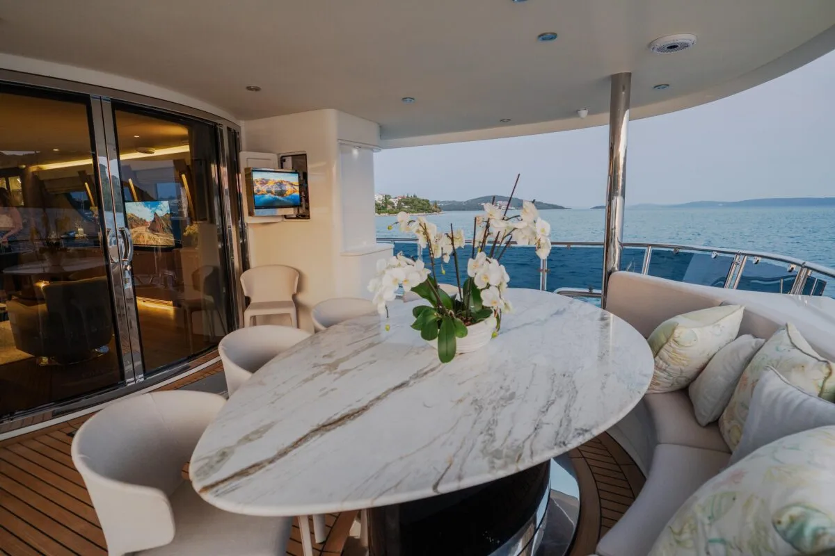 Deck of Dream, a Cyrus Yachts Cyrus 34 yacht at Grad Šibenik, Croatia