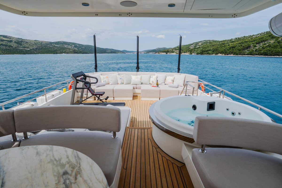 Deck of Dream, a Cyrus Yachts Cyrus 34 yacht at Grad Šibenik, Croatia