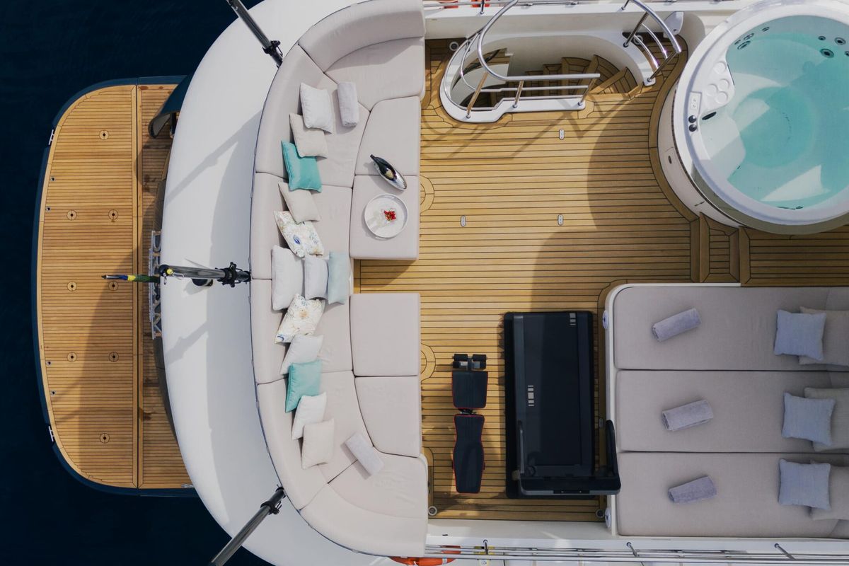 Deck of Dream, a Cyrus Yachts Cyrus 34 yacht at Grad Šibenik, Croatia