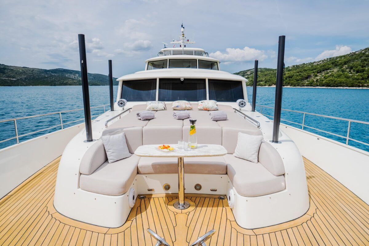 Deck of Dream, a Cyrus Yachts Cyrus 34 yacht at Grad Šibenik, Croatia
