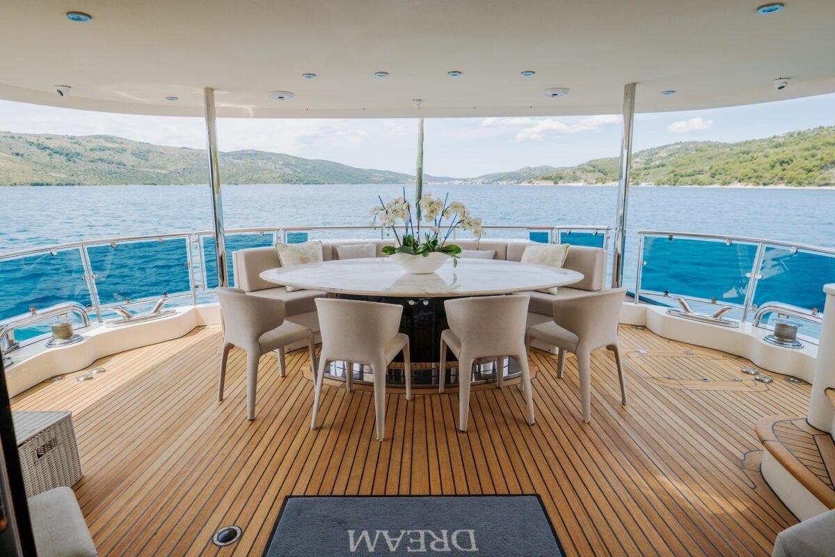 Deck of Dream, a Cyrus Yachts Cyrus 34 yacht at Grad Šibenik, Croatia