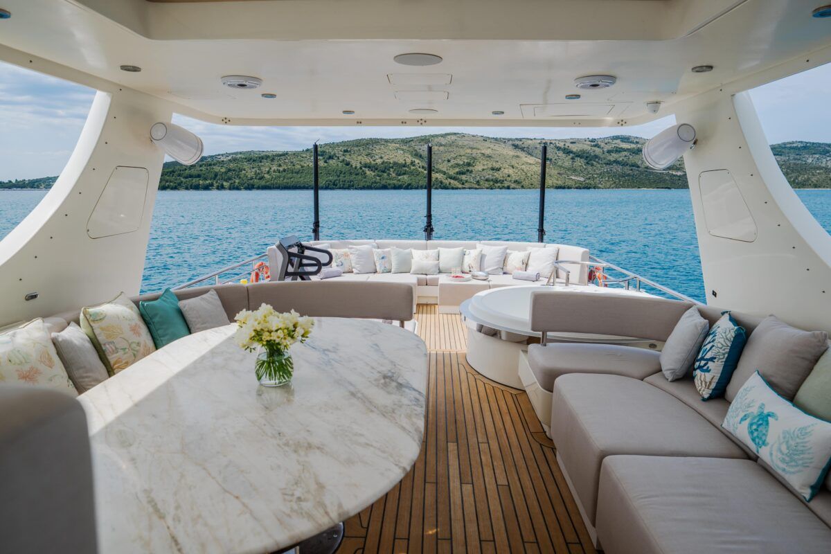 Deck of Dream, a Cyrus Yachts Cyrus 34 yacht at Grad Šibenik, Croatia