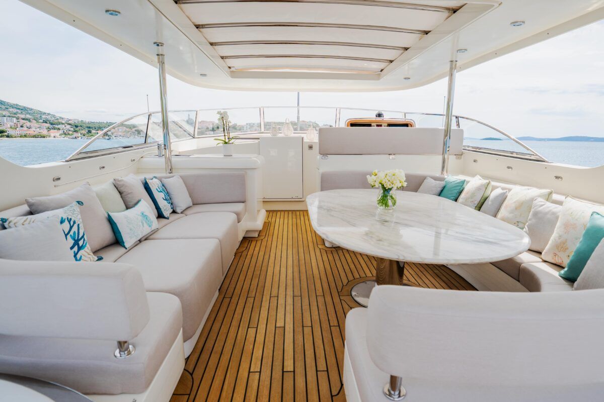 Deck of Dream, a Cyrus Yachts Cyrus 34 yacht at Grad Šibenik, Croatia