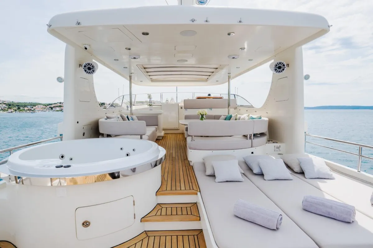 Deck of Dream, a Cyrus Yachts Cyrus 34 yacht at Grad Šibenik, Croatia