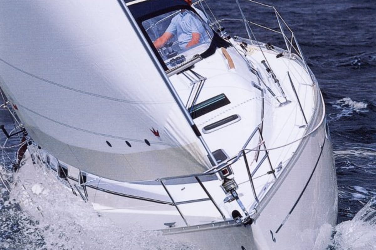 Exterior view of Ariadne, a Beneteau Oceanis Clipper 343 sailboat at Preveza, Greece