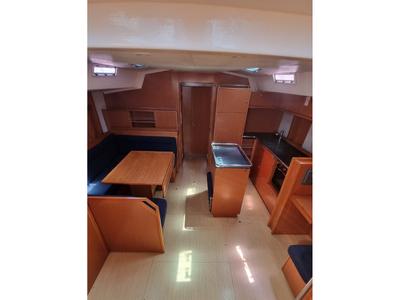 Salon of Vega, a Bavaria 55 Cruiser sailboat at Kos, Greece