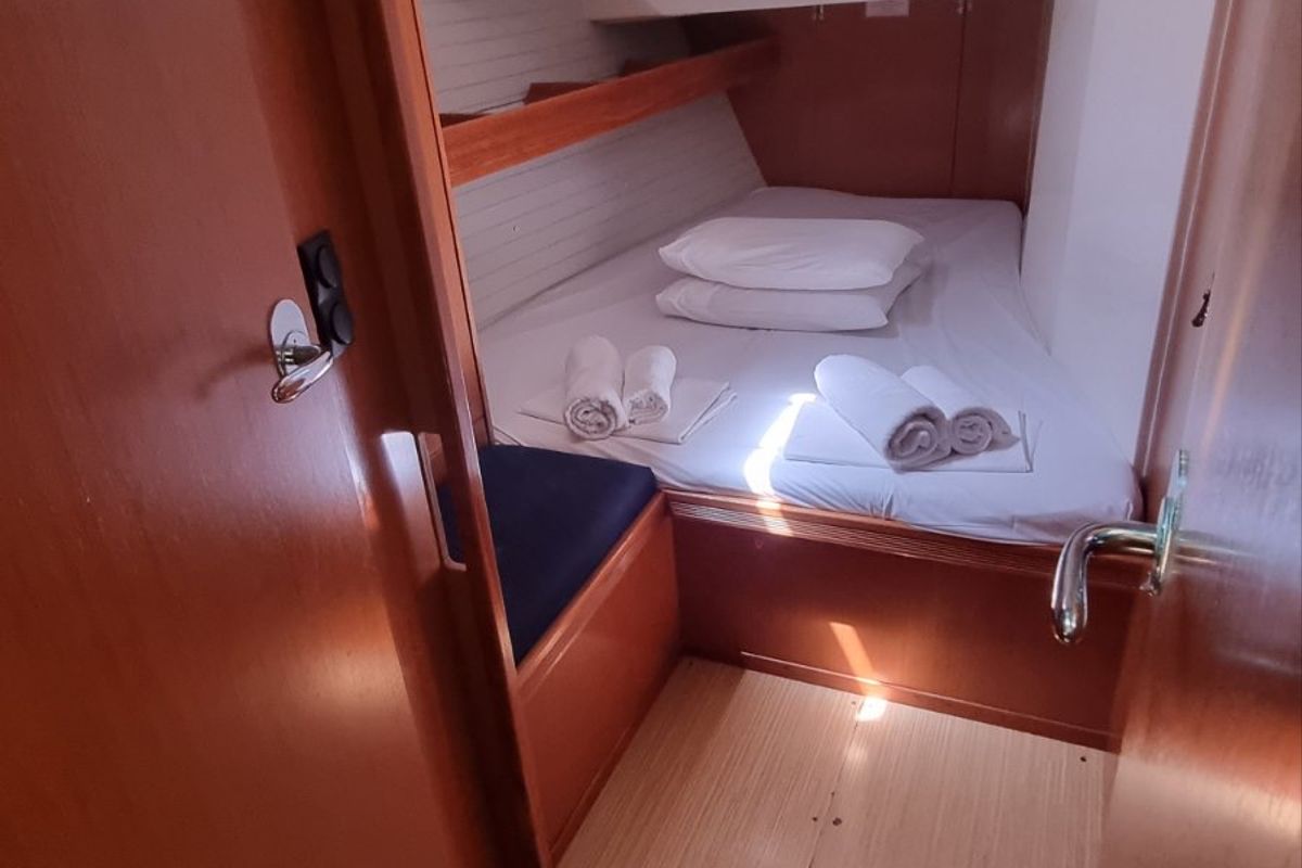 Cabin on Vega, a Bavaria 55 Cruiser sailboat at Kos, Greece