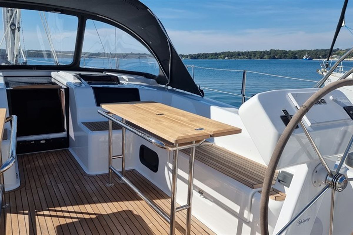 Deck of Hugo, a Hanse Yachts Hanse 508 sailboat at Grad Pula, Croatia