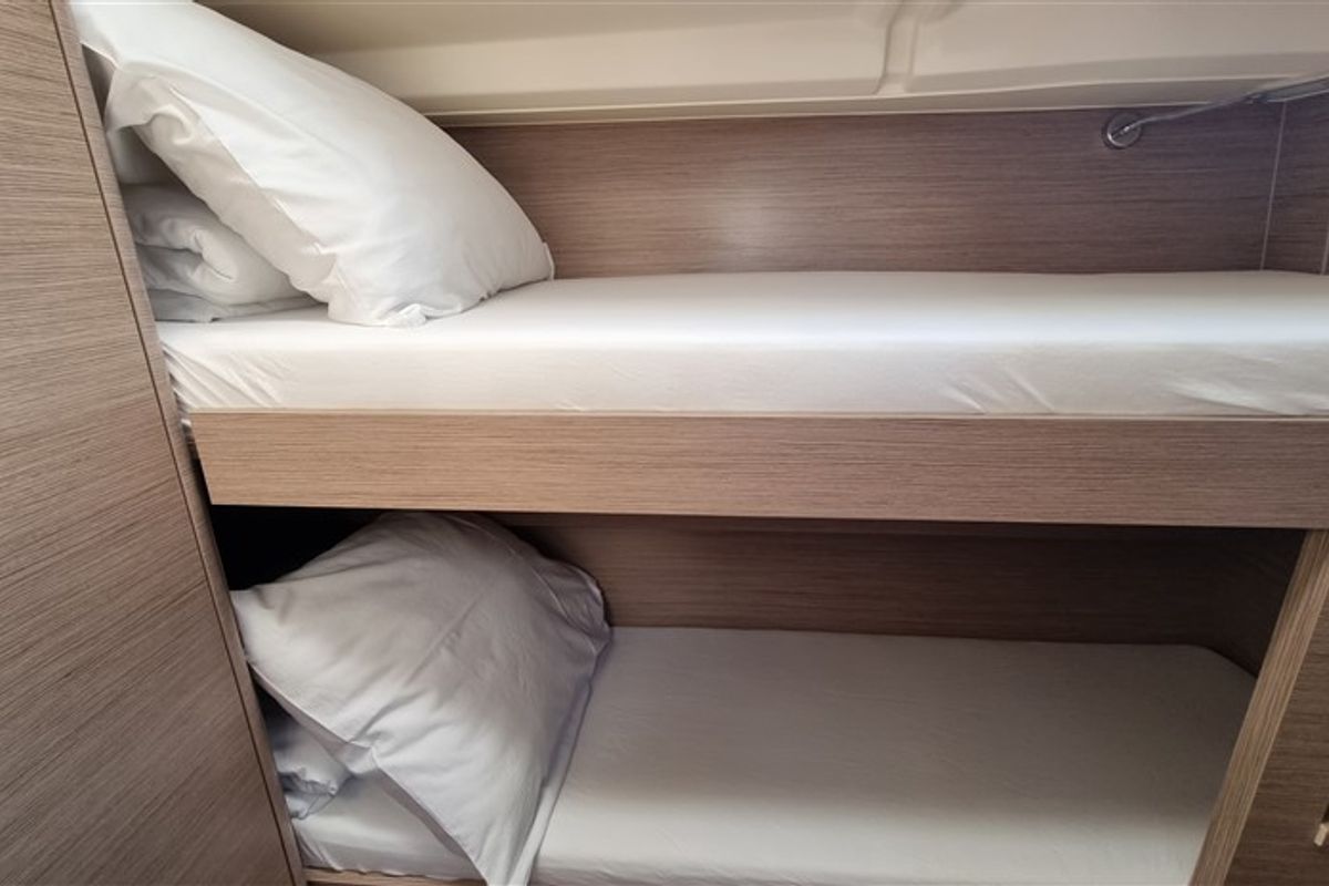 Cabin on Hugo, a Hanse Yachts Hanse 508 sailboat at Grad Pula, Croatia