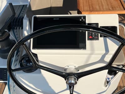Cockpit of Vela, a Bavaria C50 sailboat at Volos Municipality, Greece