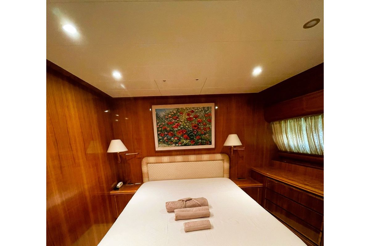 Cabin on CANADOS 86 Fly, a Canados 86 motorboat at Salerno, Italy