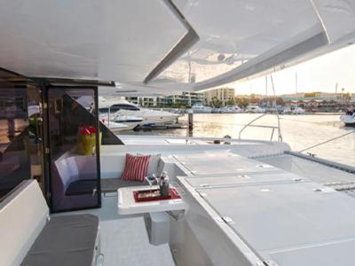 Deck of Sunsail 454L Premium, a Leopard 45 catamaran at Road Town, British Virgin Islands